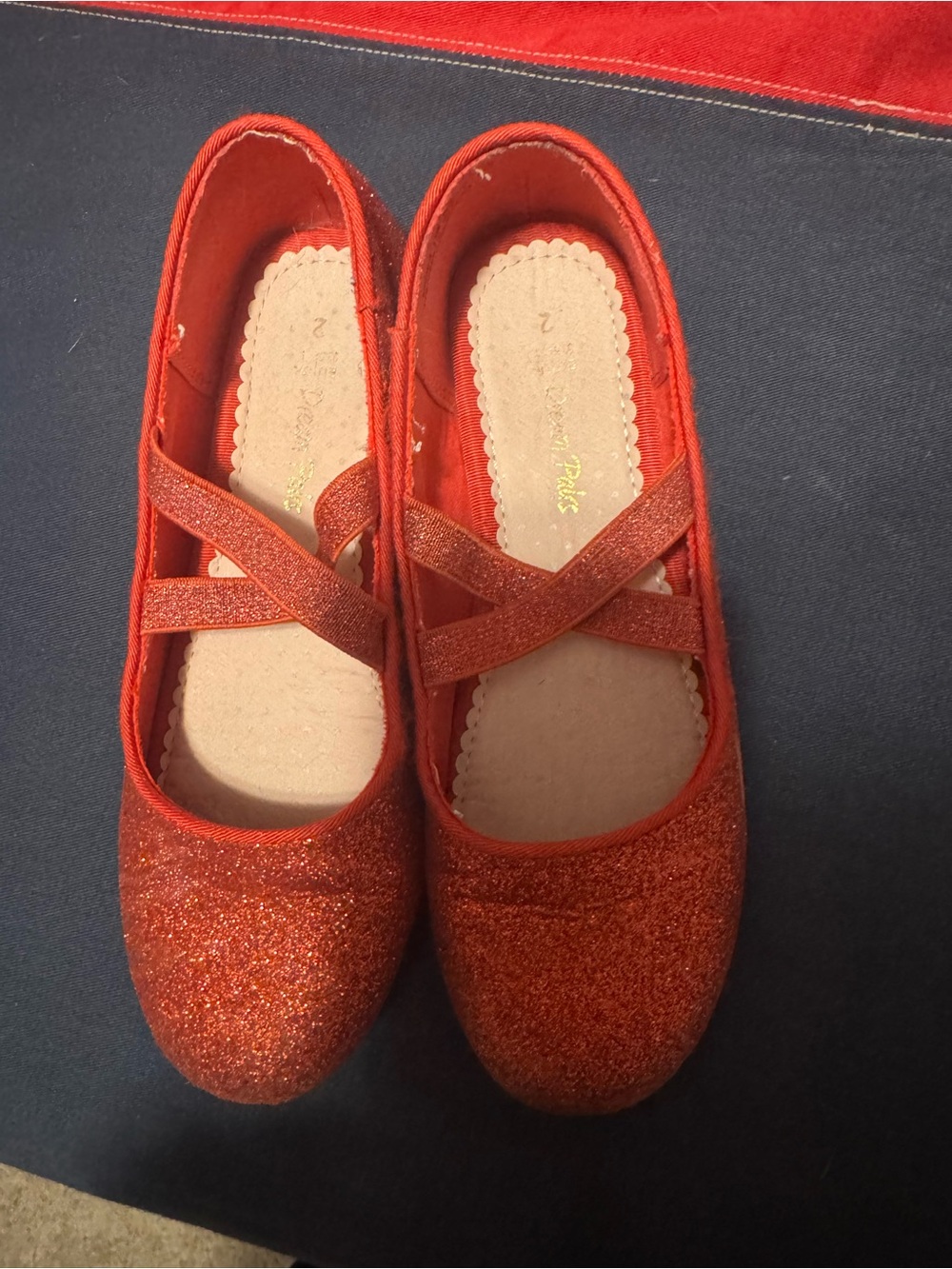 Girls' Glitter Mary Jane Flats in Sparkling Red